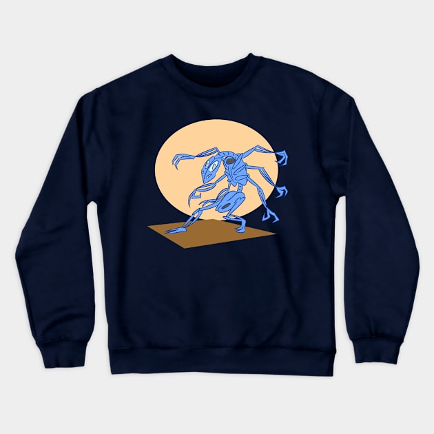 Blue Bone Spider Crewneck Sweatshirt by AnthonyPanics